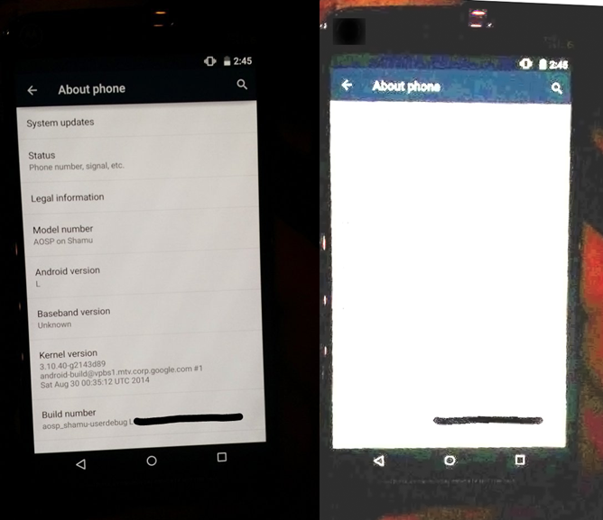 Nexus 6 Shamu About Phone