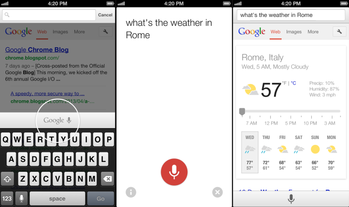 chrome for ios voice search