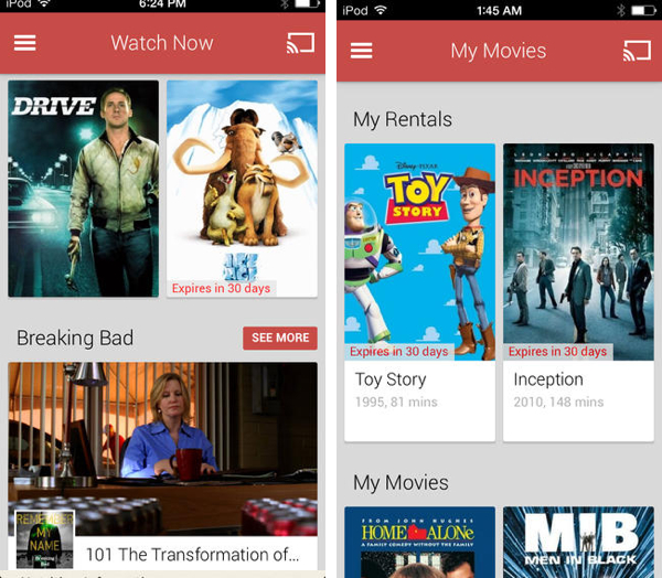 google play movies tv iOS