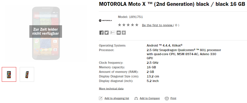 Moto X 2 generation